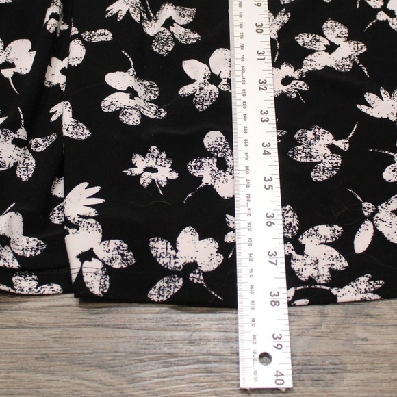 Chaps Black Floral Sleeveless Dress Summer Casual Lightweight - L - Picture 5 of 13